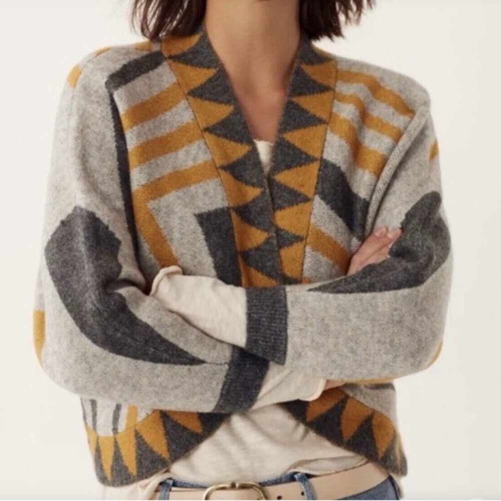 Anthropologie Geometric Cocoon Sweater One Size